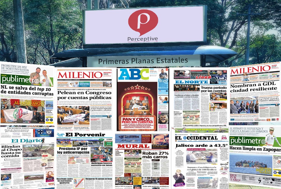 Las Primeras Planas Estatales de hoy Jueves