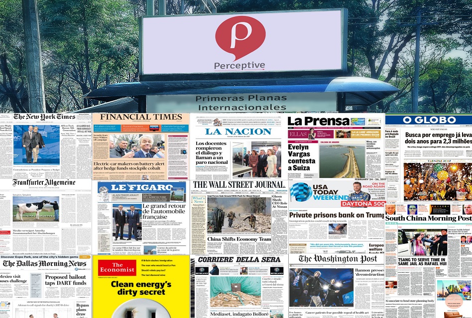 Las Primeras Planas Internacionales de hoy viernes