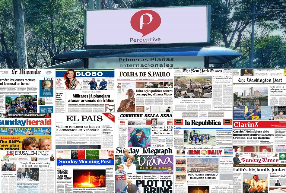 Las Primeas Planas Internacionales de hoy domingo