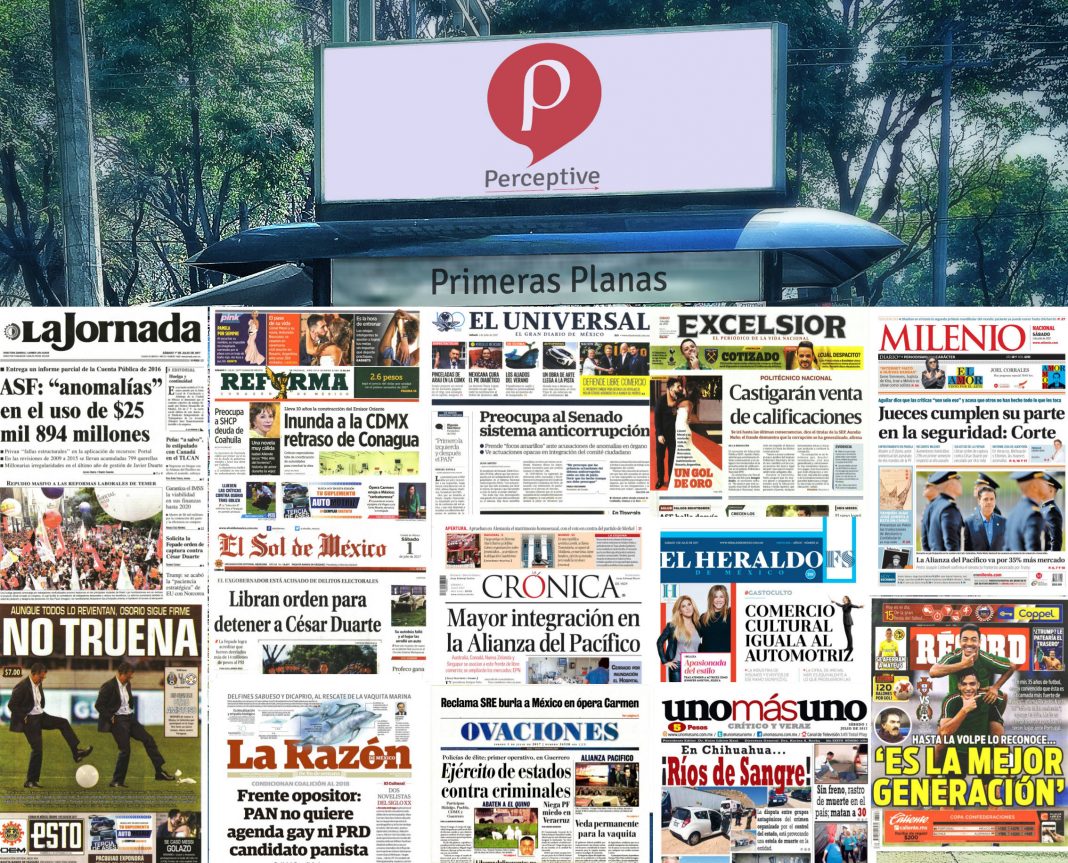 Las primeras planas nacionales