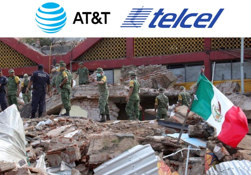 Telcel, Telmex y AT&T liberan sus servicios de telefonía y datos por sismo.