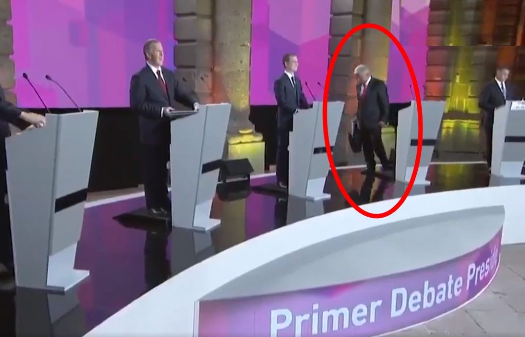 Video muestra «la verdad» de por qué AMLO se fué primero en el debate