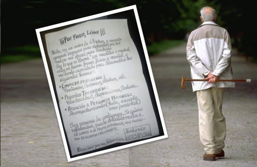 ¡Léanme por favor! Tiene 63 años, pide trabajo en carta y conmueve redes