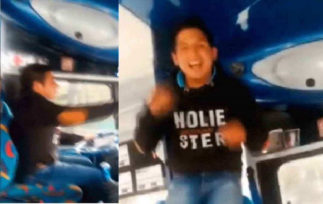 Chofer baila mientras el autobús va en movimiento ¿Qué brujería es esta?