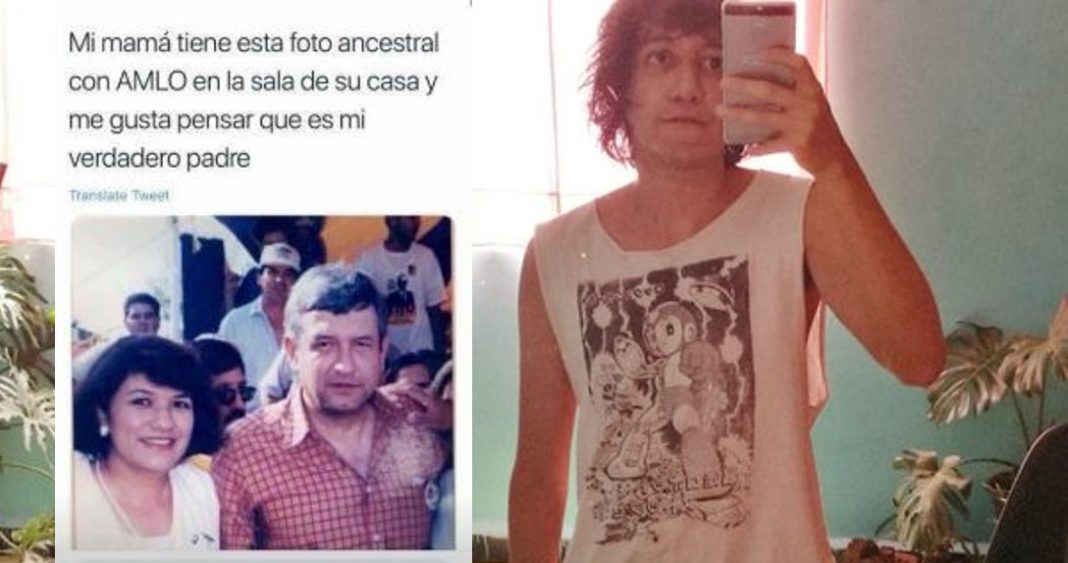 Jóven bromea por su parecido a AMLO…»Mi veradero padre» dice