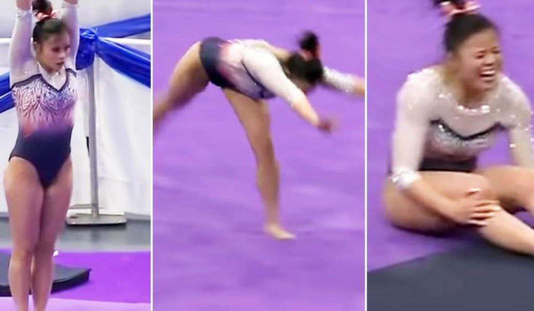 Horrible momento: Gimnasta se rompe las dos piernas mientras realiza su rutina