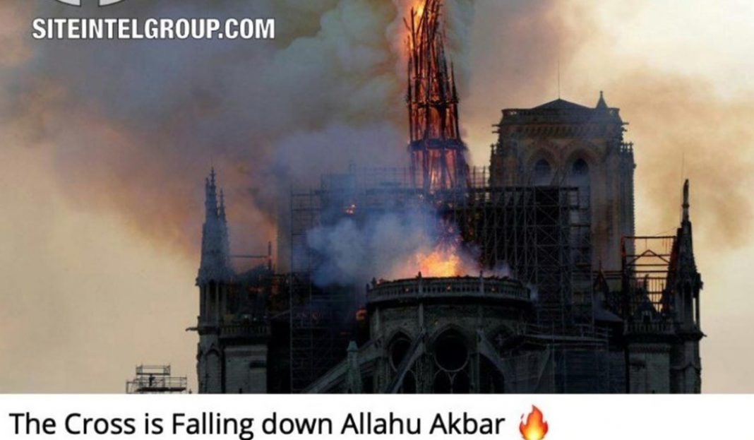 Así celebró ISIS el incendio de la catedral de Notre Dame