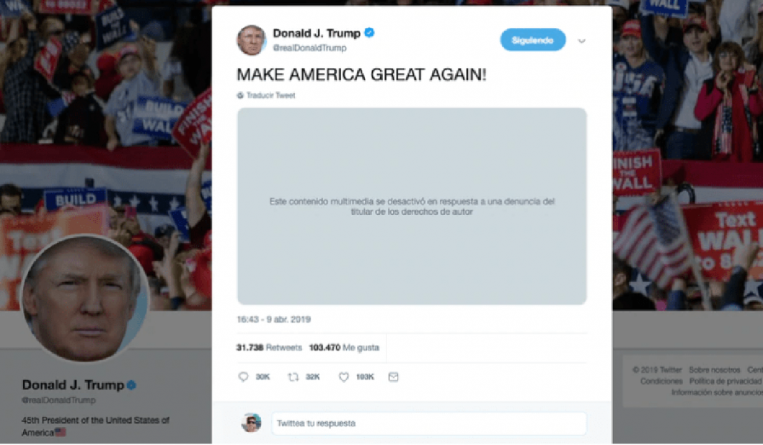 Twitter le baja video a Donald Trump por usar sin permiso música de Batman