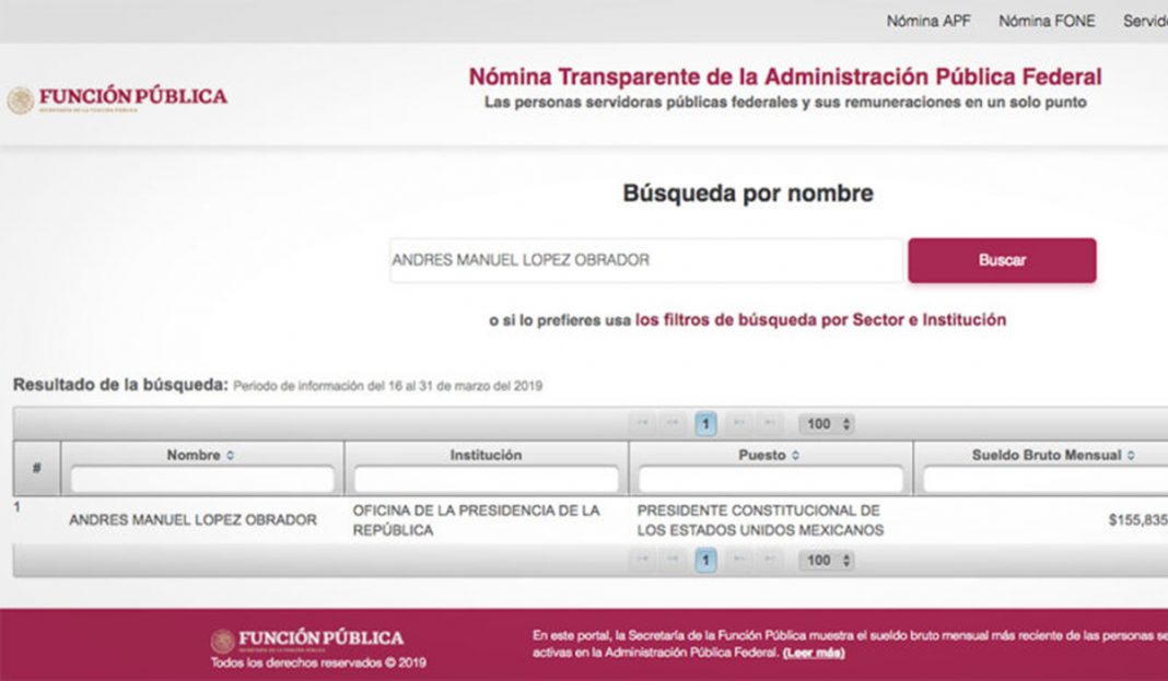 Ya se puede consultar cuánto ganan los servidores públicos en México