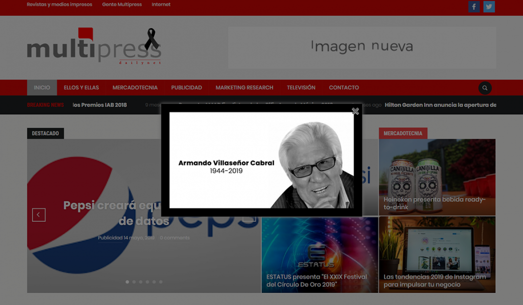 Fallece a los 75 años Armando Villaseñor Cabral, director de Multipress