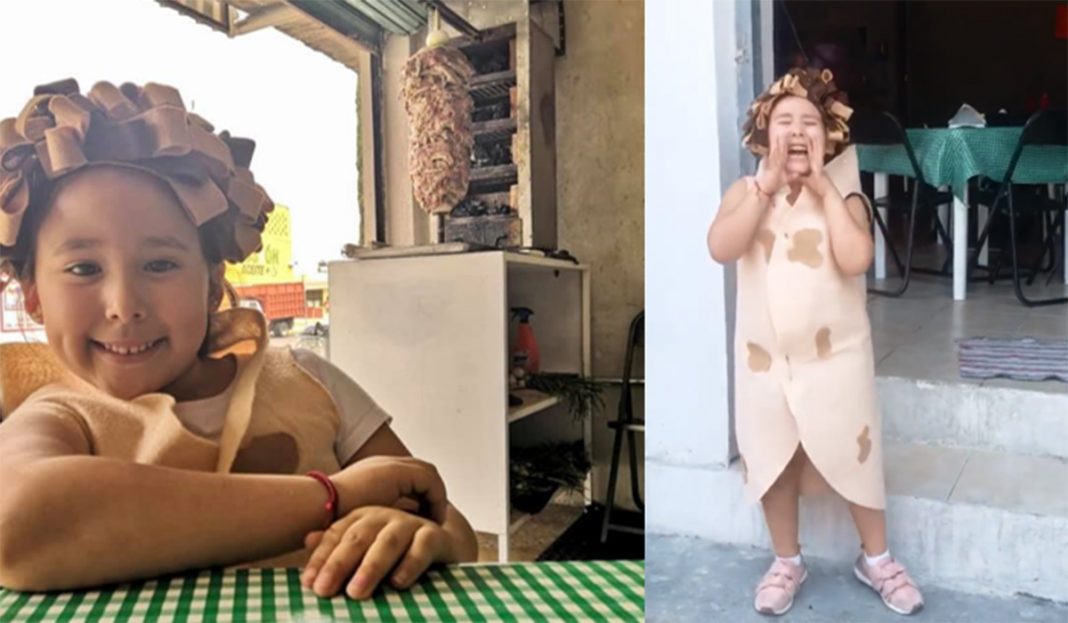 Niña se viste de taco para promocionar negocio familiar ¡Ternurita!