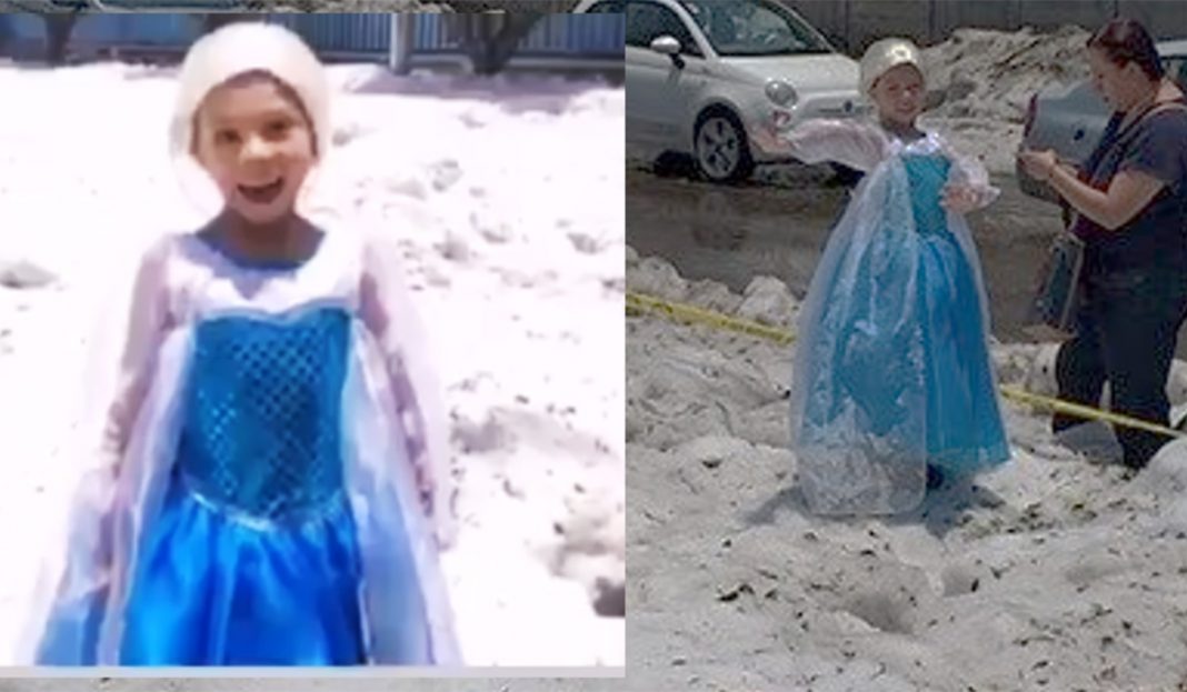 ¿Cayó granizo? ¡Pues me visto de Elsa! (VIDEO)