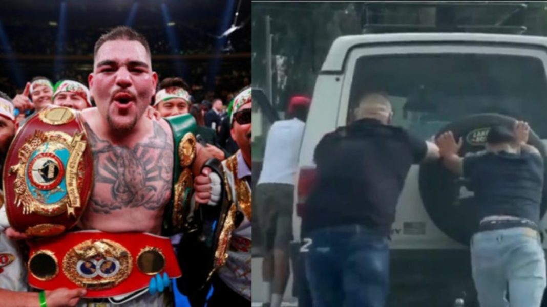 Andy Ruiz empuja camioneta de desconocido ¡Campeón en el ring y en la calle!