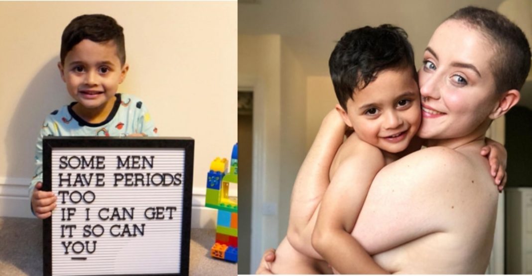 Mamá enseña a su hijo que hay hombres que «también menstrúan»