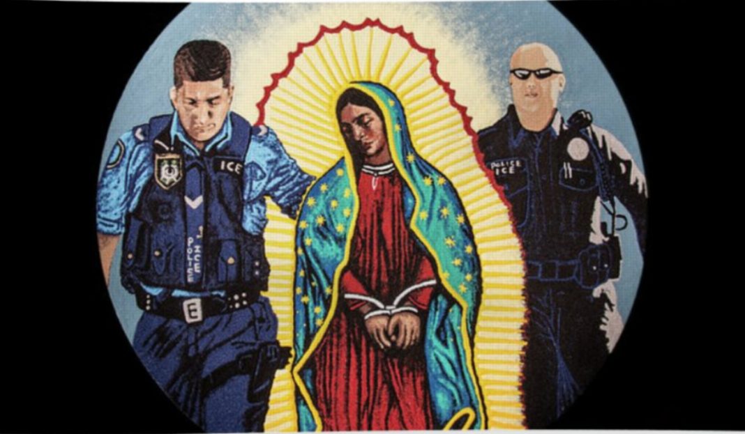 Polémica imagen de la Virgen de Guadalupe arrestada por el ICE