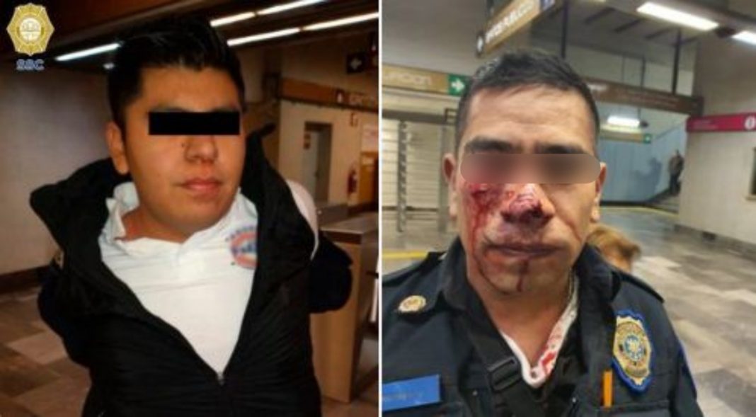 Sujeto ataca a mordiscos a policía en Metro Ermita