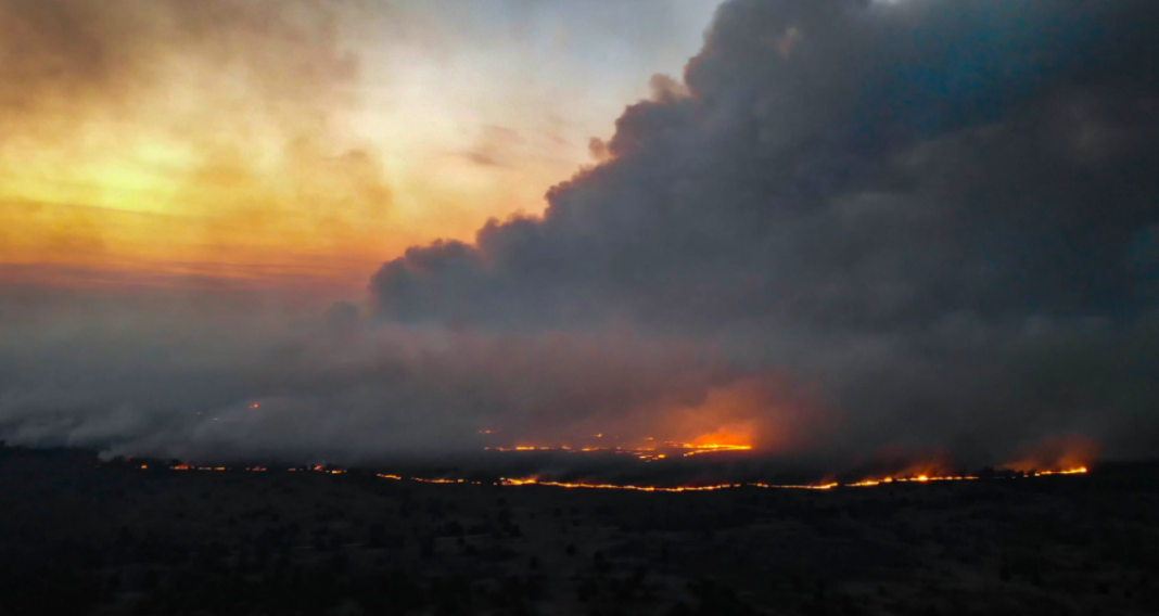 El gran incendio cerca de la planta nuclear de Chernóbil