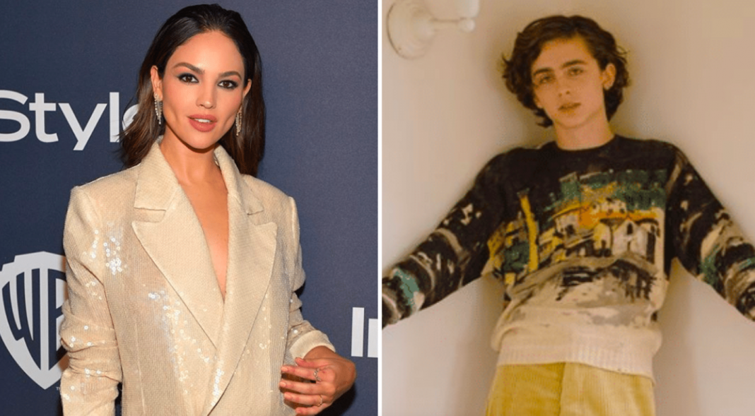 Captan a Eiza González y Timothée Chalamet besándose