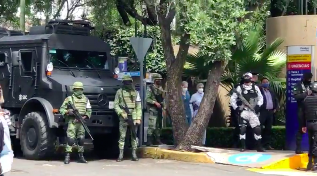 Guardia Nacional blinda hospital donde es atendido el secretario de Seguridad