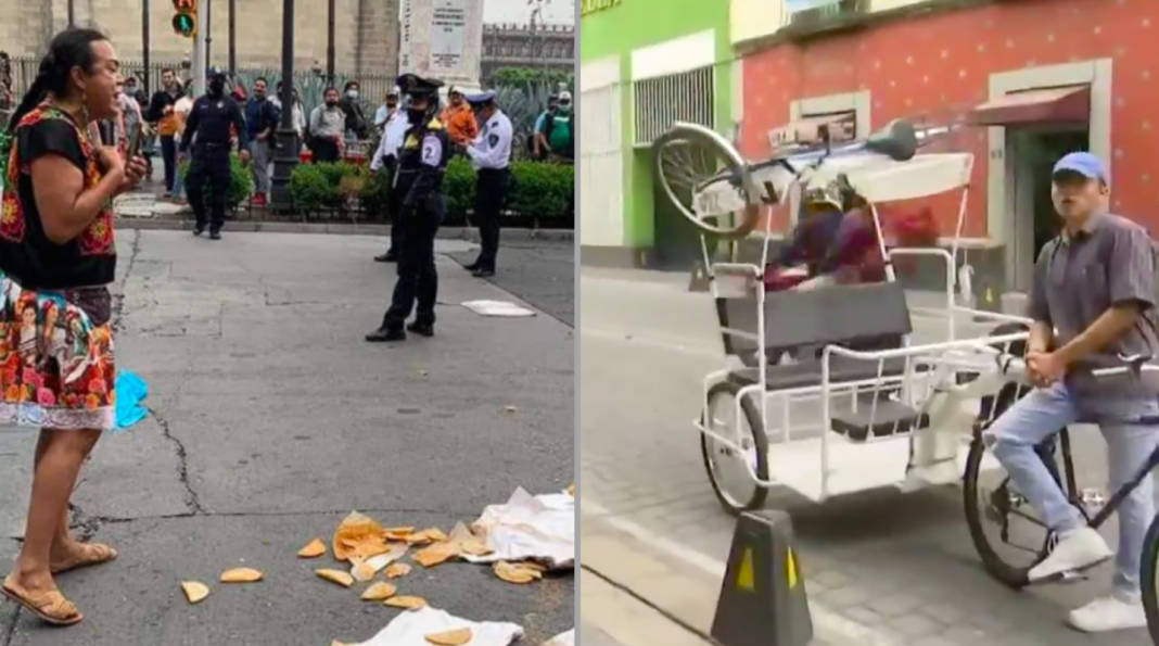 Policías le quitan bici a Lady Tacos de Canasta, ciudadanos la rescatan