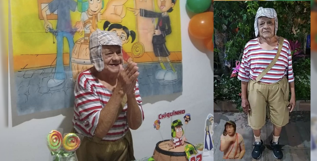Abuelito pide cumple con temática del Chavo del Ocho