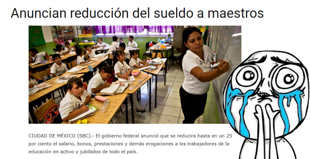 ¿Bajarán un 25% el sueldo a los maestros, por la pandemia?