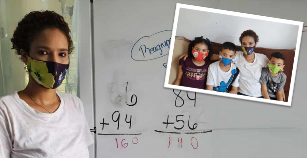 Mamá no tiene pizarrón, usa el refri para enseñar a sus hijos