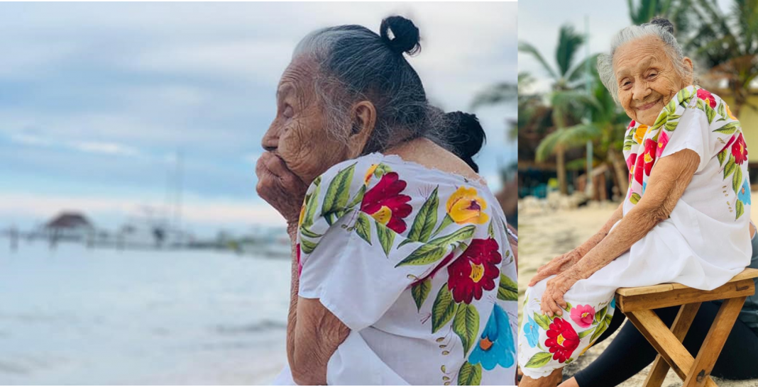 Abuelita de 97 años ve por primera vez el mar, ¡así reaccionó!