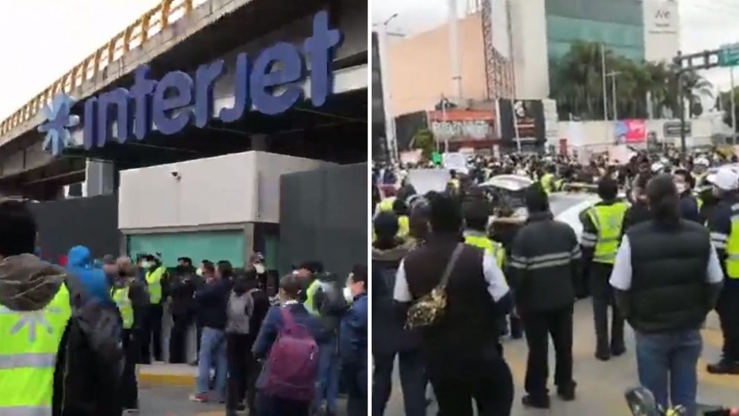 Trabajadores de Interjet se manifiestan por falta de pago