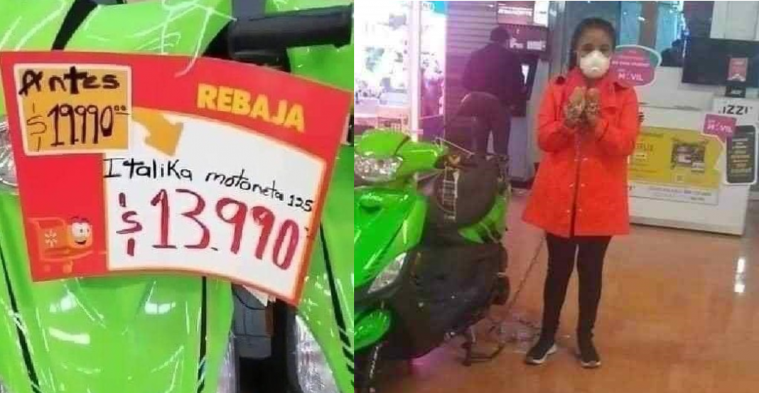 Se encadena para que le vendan moto en 14 pesos, ¡se equivocaron en precio!