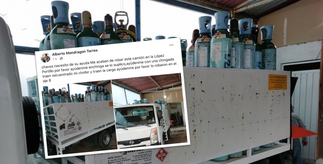 Sujetos roban camión con tanques de oxígeno y secuestran a chofer