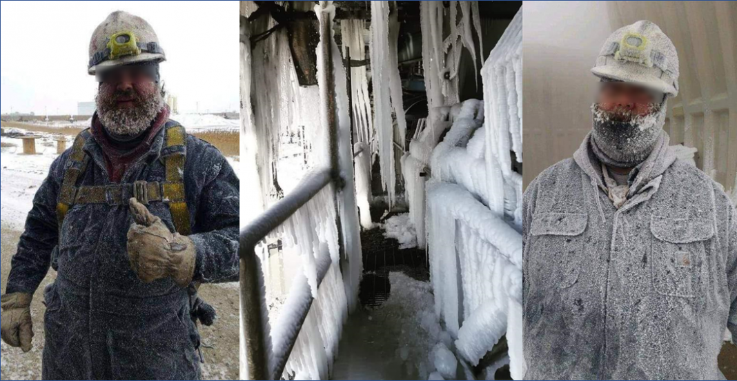 Técnicos de CFE trabajan bajo el hielo para restablecer la energía