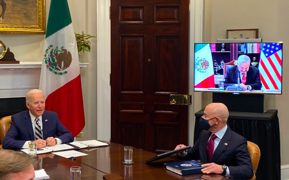 Reunión virtual entre AMLO y Biden