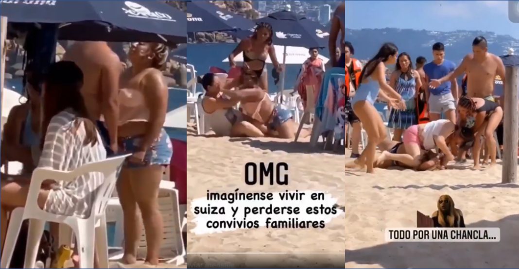 Pleito en la playa… ¿¡por una chancla!?