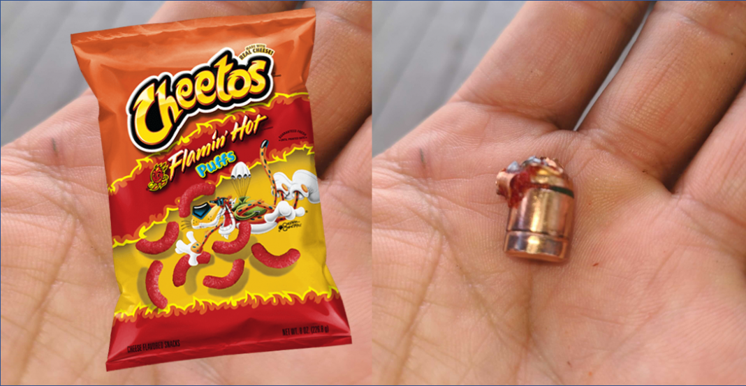 Niño encuentra supuesta bala en bolsa de Cheetos Flamin’ Hot