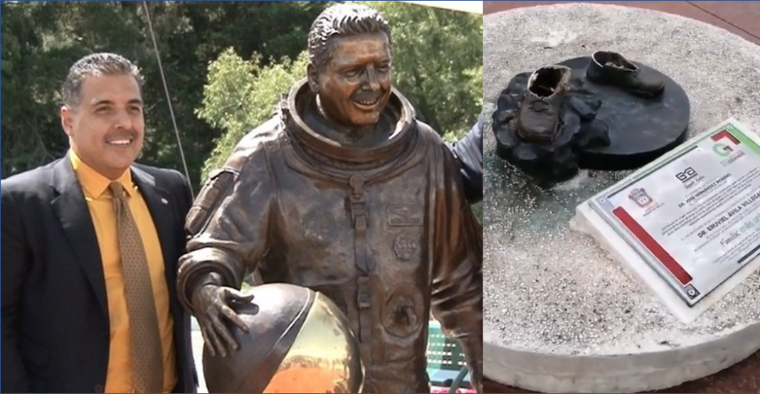 Roban estatua del astronauta mexicano José Hernández