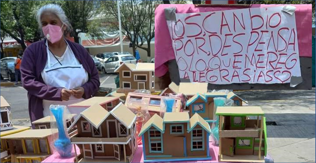 Hace casas de cartón para cambiarlas por despensa