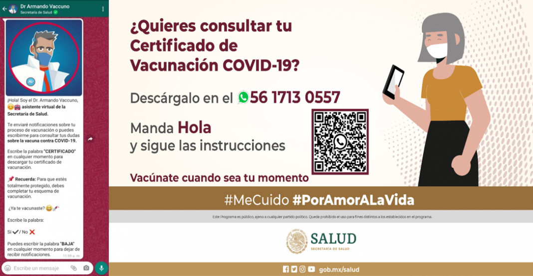 Así puedes descargar por WhatsApp tu certificado de vacunación COVID-19