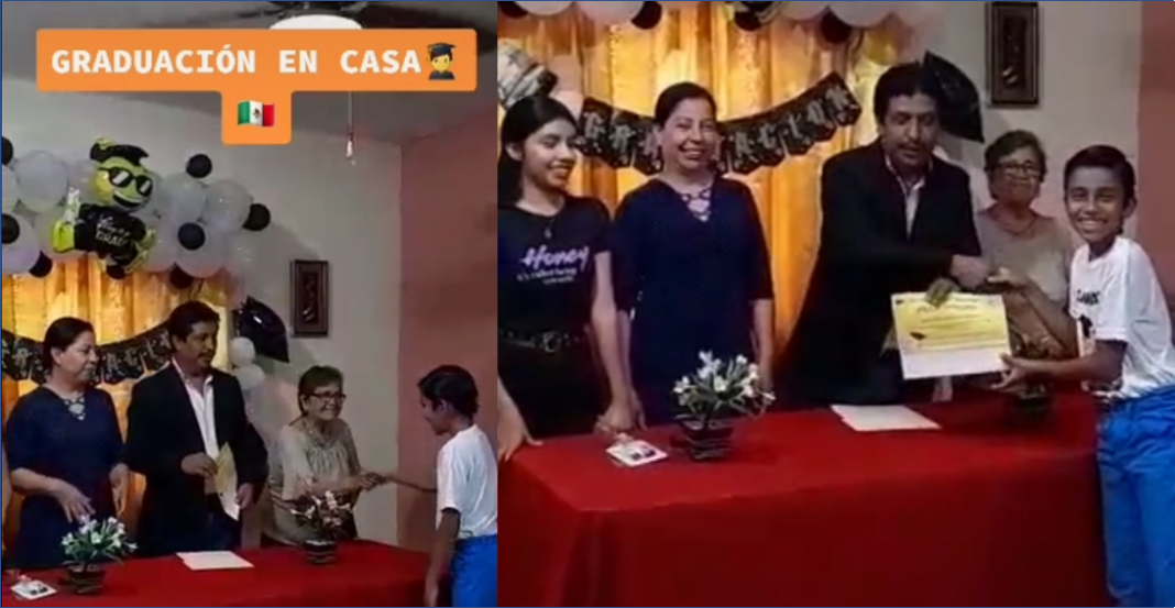 No tuvo ceremonia de graduación, su familia le hace una