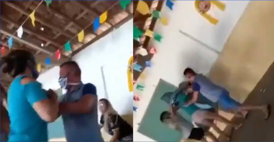 Lo encuentra con amante en vacunación