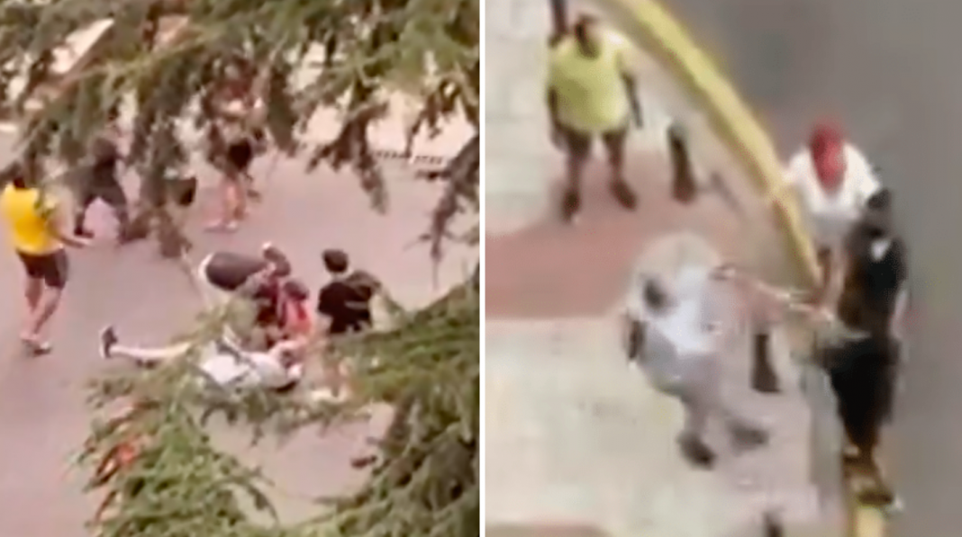 Hombre agrede a adulto mayor con muletas