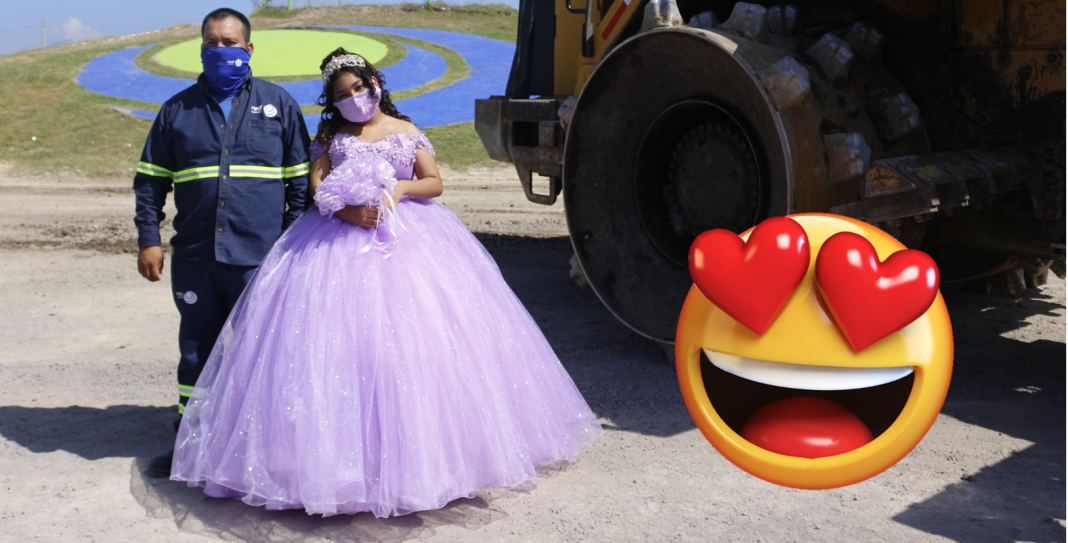 Quinceañera se toma fotos en el basurero donde trabaja su papá