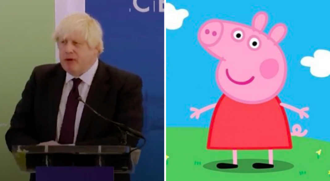 Boris Johnson improvisa y habla de Peppa Pig
