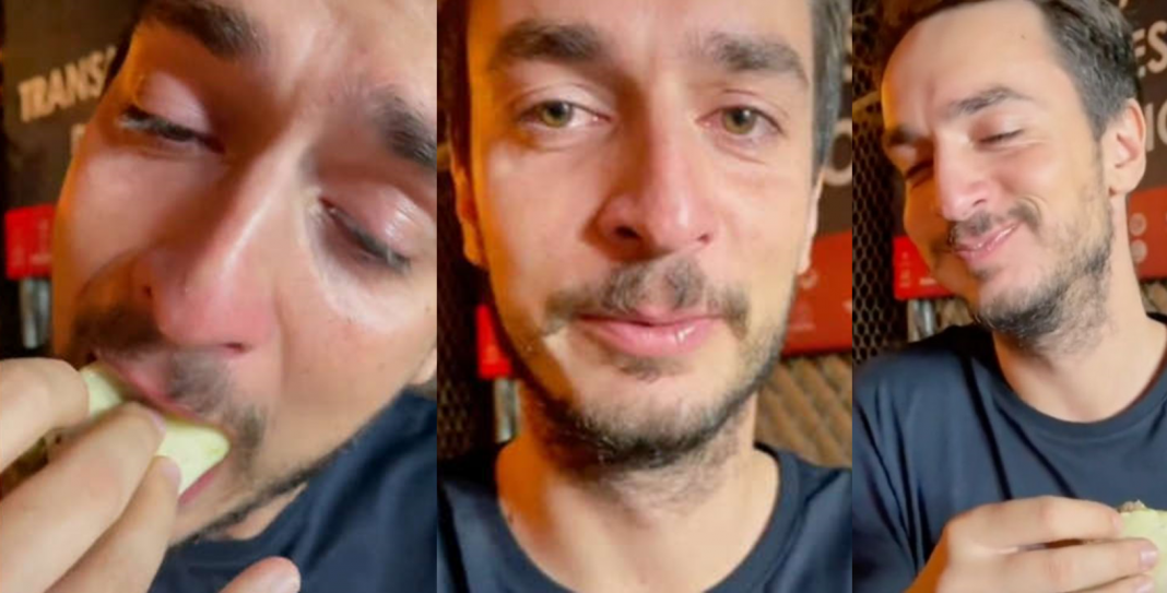 Alemán llora al probar los tacos por primera vez