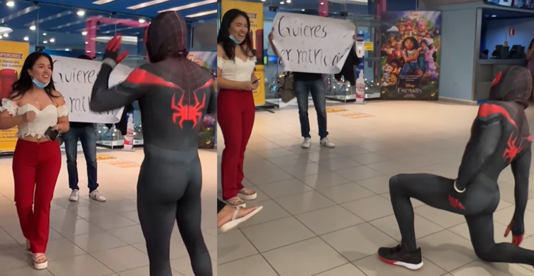 Declara su amor vestido de Spiderman y lo batean