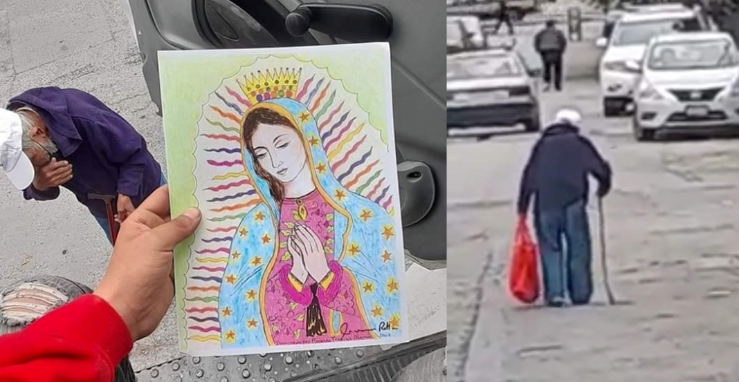 Abuelo vende sus dibujos para comprar leche a nietos