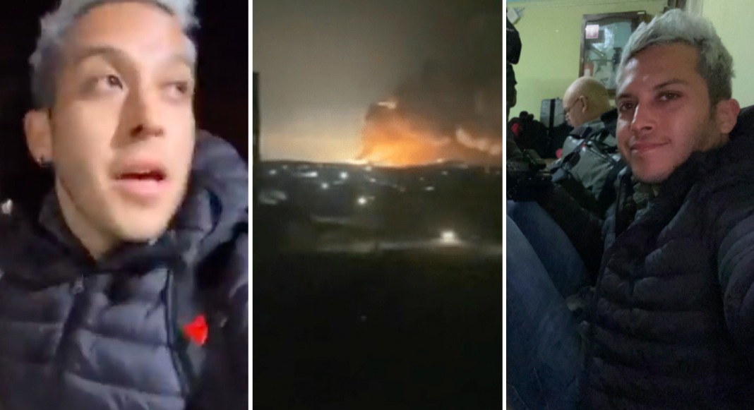 Alex tienda, youtuber mexicano, capta bombardeo en Ucrania