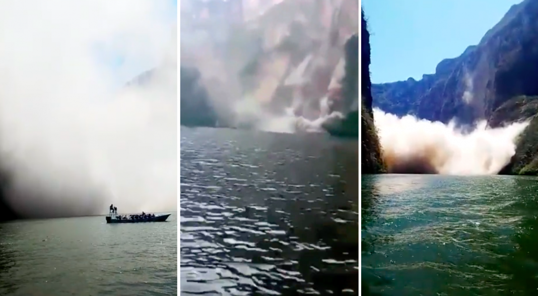 Captan derrumbe en el Cañón del Sumidero