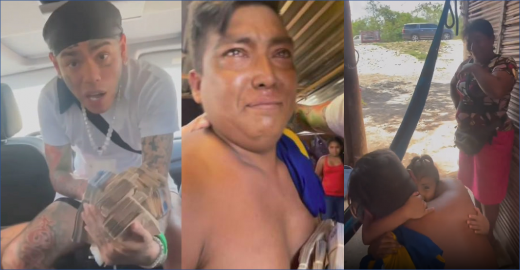 Rapero regala un millón de pesos a familia mexicana