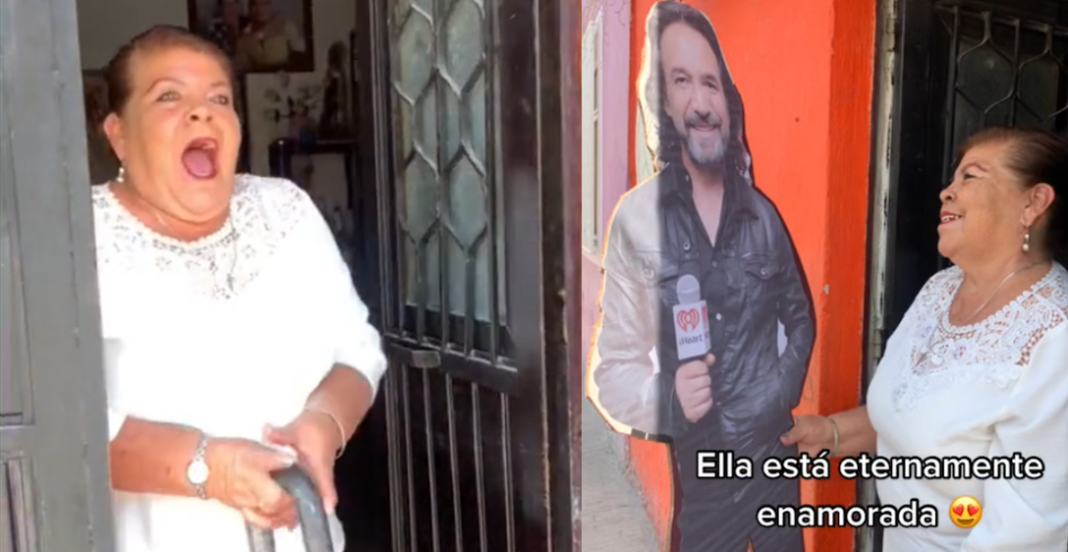 Nietos regalan a abuelita una figura del Buki